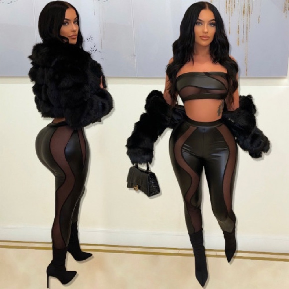 Bad Gal 2 Pc Faux Leather Set